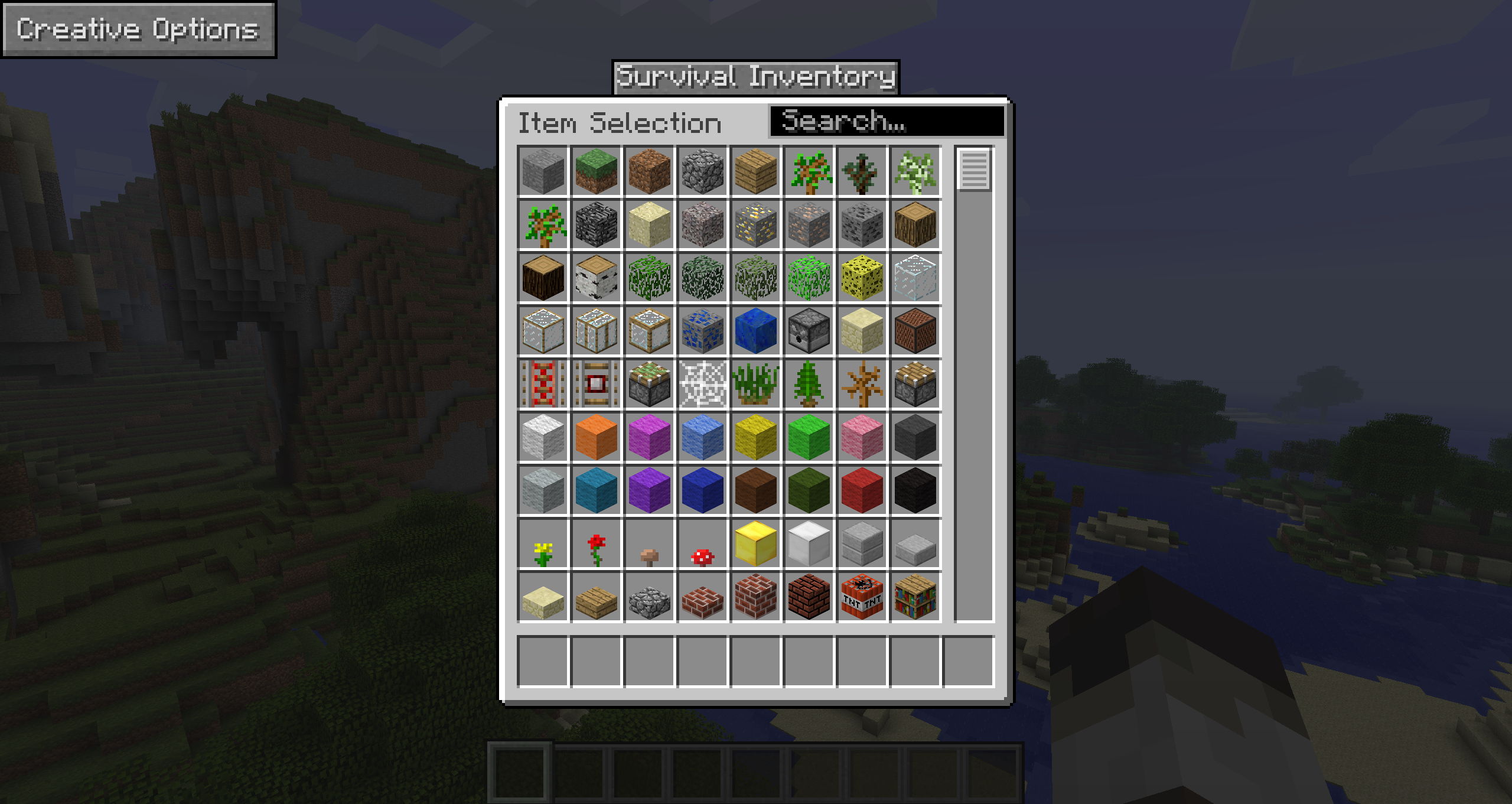 minecraft creative mode inventory